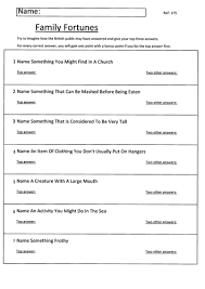 Family Fortunes Form Tutor Activity Quiz 26 Fun Worksheets Fortune Tutor Fun Worksheets