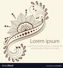 Abstract Floral Elements In Indian Mehndi Style Vector Image On Vectorstock Henna Drawings Henna Tattoo Designs Mehndi Style