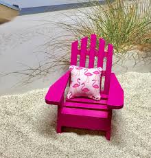 Dollhouse Miniature Hot Pink Adirondack Chair Or Pink Flamingo Pillow 1 12 Scale Interior Design Plants Pink Flamingos Dollhouse Miniatures
