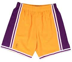 Mitchell Ness Mens Lakers Swingman Shorts Gold Purple