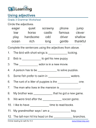 With funny story ad libs, verb practice sheets, and more, your young learner will be well on their way to 2nd grade writing. Adjectives Worksheets For Grade 3 Fill Online Printable Fillable Blank Pdffiller