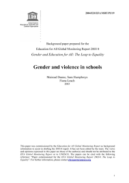 Gender And Violence In Schools Unesco Digital Library