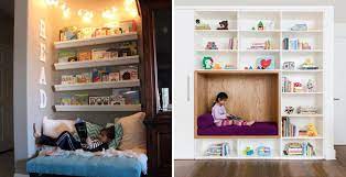 Kids bookcase cushioned reading nook shelf for children. 15 Cozy And Creative Reading Nooks For Kids