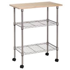 Essential Home 3 Tier Portable Kitchen Cart Silver Linon Home Decor Kitchen Cart Portable Kitchen