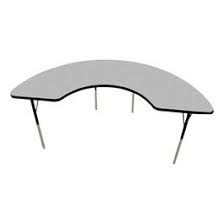 Half Moon Adjustable Height Activity Table Gray Top W Black Edge Table Commercial Furniture Furniture