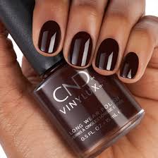 Cnd Black Cherry Nail Polish A Deep Rich Brown With A Tint Of Red Wine Minimalist Nails Black Cherry Nails Nails
