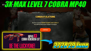 Cobra, on february 19, 2021. 3x Max Level 7 Cobra Mp40 Redeem Codes Giveaway Freefire Pakistan Server Redeeme Codes Giveaway Hosting Services Reviews