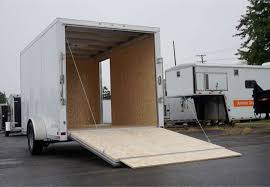 Polar White 7 X 12 Enclosed Cargo Trailer With Rear Ramp Door This Is A Very Nice 7 X 12 Cargo Trailer With A Rear Ra Cargo Trailers Side Door Stone