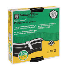 Once installed, plastic lawn edging is rot proof, water resistant and maintenance free. Valley View Industries Professional 20 Ft L X 1 In W Black Plastic Lawn Edging Pro 20 The Home Depot
