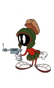 The appearance of the combination of marvin's head and helmet allegedly led to bugs bunny thinking he was a bowling ball wearing a spittoon in one cartoon. Marvin The Martian Chuck Jones