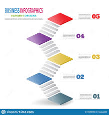Infographics Business Template 3d Stairs With Arrow Stock