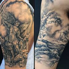 Mykal, who is like god?), saint, one of the principal angels; Top 73 St Michael Tattoo Ideas 2021 Inspiration Guide