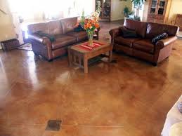 Stamped Stained Finished Concrete Floor Basement Floor Idea Best Flooring For Basement Basement Flooring Home Deco Furniture