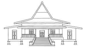 Rumah adat lampung ini berbentuk rumah panggung dengan deretan tiang penyangga yang cukup tinggi. Mewarnai Gambar Rumah Adat Melayu Download Kumpulan Gambar