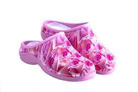 Backdoorshoes Waterproof Premium Garden Clogs With Arch Support Pink Rose Design By Garden Clogs Gardening Shoes Shoe Giveaway