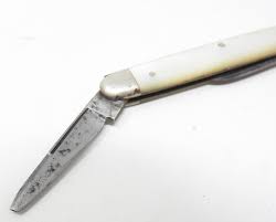 Simmons trapper pocket knife blue resin to. Sterling Silver And Mother Of Pearl E C Simmons Pocket Knife For Sale At 1stdibs