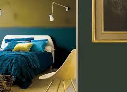 Bleu canard et jaune epice jouent lharmonie parfaite jusque dans la chambre a coucher. Chambre Bleu Canard 25 Inspirations Et Idees Deco Tendance