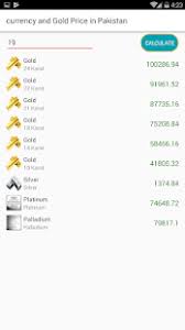 That way, they can translate the weight into the correct units, and the karat value into percent purity for you. Currency Gold Price In Pakistan Apps On Google Play