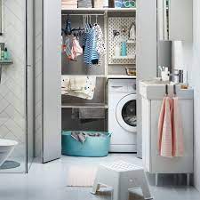 A Gallery Of Bathroom Inspiration Small Space Bathroom Ikea Algot Ikea Laundry