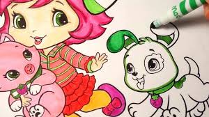 Select from 35915 printable crafts of cartoons, nature, animals, bible and many more. Coloring Pages Baby Strawberry Shortcake With Cat Custard And Puppy Pupcake Learn Colors By Coloring Youtube