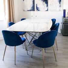 Heather Dining Chair Velvet Upholstered Royal Blue Blue Chair Dining Heather Royal Upholste In 2020 Dining Chairs Modern Dining Chairs Upholstered Dining Chairs