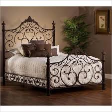 King size wooden slat edge platform metal bed frame mattress. Hillsdale Furniture Baremore Metal King Bed Antique Brown Walmart Com In 2021 Affordable Bedroom Furniture Wrought Iron Beds Wrought Iron Bed Frames