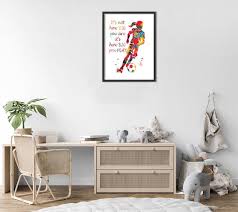 Soccer Player Girl Quote Watercolor Art Sports Wall Decor Girl's Room  Artwork Kid's Room Decor Soccer Player Gift 8x10 Inc. Unframed Print