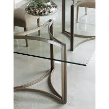 Caracole In The Clear Hollywood Regency Glass Top Geometric Gold Base Dining Table In 2020 Glass Top Dining Table Glass Dining Table Glass Dinning Table