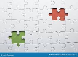 Puzzle is Missing Two Pieces To Be Completed in Different Colors. White  Pieces and One Piece in Green and One in Orange To Add Stock Image - Image  of fingers, integration: 204371997