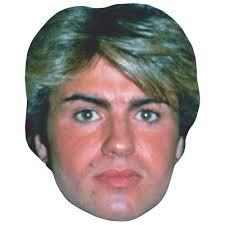 George Michael (Long Hair) Celebrity Mask, Flat Card Face, Fancy Dress Mask 