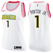 Ideal gift for family and friends for birthday. Nike Nuggets 1 Michael Porter Jr White Pink Women S Nba Swingman Fashion Jersey