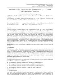 This powerful strategy can be extended to global giant stocks including 30 malaysia bursa klci index component stocks. Http Www Ccsenet Org Journal Index Php Ijbm Article Download 62863 35321