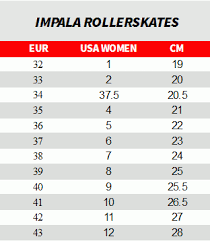 Impala Size Chart