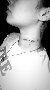 Neck Tattoo On Arzaylea By Codey Doran Word Neck Tattoos Neck Tattoo Small Tattoos