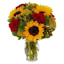 Check out our secrets about sunflowers post to learn more about sunflower facts, decor and care tips. Sunflowers And Red Roses Bouquet At Send Flowers