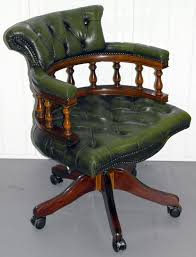 Stunning Chesterfield Directors Captains Chair Aged Green Leather Delivery Green Leather Chair Green Leather Sofa Chair