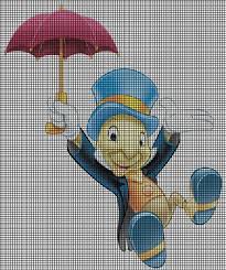 Talking cricket cross sti… talking cricket cross stitch pattern from tale pinocchio. Jiminy Cricket With Umbrella Crochet Pattern Cgct 101077