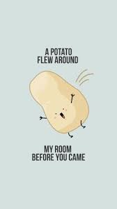 A potato flew around my room » remixes. 12 Phone Wallpapers Ideas Phone Wallpaper Funny Food Puns Food Puns
