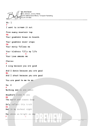 You Are Good Chord Chart By Bethel Kids Christian Song Lyrics Guitar Chords For Songs Ukulele Music