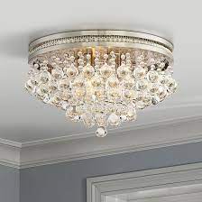 Regina Brushed Nickel 15 1 4 Wide Crystal Ceiling Light 1y132 Lamps Plus Crystal Ceiling Light Ceiling Lights Modern Ceiling Light