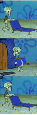 Squidward Lounge Chair 3 Cells Blank Template Imgflip
