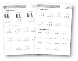 Je propose ensuite les exercices d'entraînement sur fiches que vous retrouverez dans mes leçons de maths, avec tout d'abord l'addition à deux termes sans . Vers L Addition Posee
