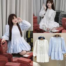 Đầm Babydoll Colyn 2 Màu Trắng và Xanh - SỈ QUẦN ÁO VÁY ĐẦM NAM NỮ XUẤT KHẨU