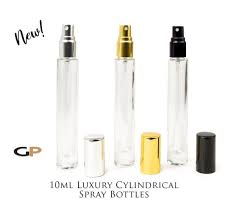 3 Tall Slim Cylindrical Luxury Atomizer Bottles 10ml Glass Silver Black Or Gold Caps Perfume Cologne Glass Perfume Bottle Perfume Collection Perfume Atomizer