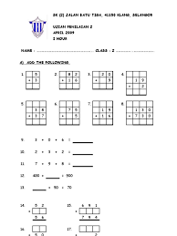 Soalan Matematik Tahun 1 Kssr 2015 Ahmad Marogi