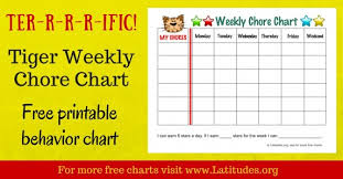 Free Printable Chore Charts Ages 6 10 Acn Latitudes
