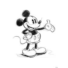Black And White Mouse Cartoon Network Disney Print Canvas Mickey Sketch Black White 50 X 70 In 2020 Mickey Mouse Drawings Mouse Illustration Mickey Mouse Sketch