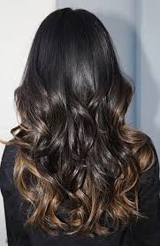 Long hair with the addition of thick curls at the bottom this style works best if you have dark color of hair like black or deep browns. 70 Alluring Brown Hair With Caramel Highlights Hairstylecamp