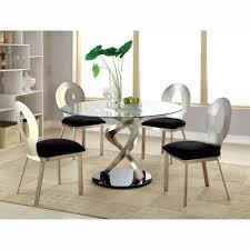 Merge formal and contemporary elements with a table featuring rich walnut and cherry surrounding framing and chocolate leather seats. Orren Ellis Beulah 7 Piece Dining Set Reviews Wayfair In 2021 Glass Round Dining Table Round Dining Table Modern Glass Dining Table Set