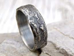 Molten Silver Ring Rich Structure Mens Wedding Ring Unique Etsy Mens Wedding Rings Unique Wedding Rings Unique Rings For Men
